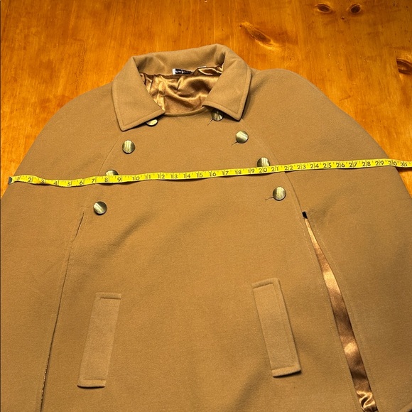 Joan Rivers Classic Golden Double-Breasted Collared Cape Peacoat XL Vintage - Picture 6 of 9